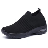Damen Komfortable Sockensneaker mit atmungsaktivem Obermaterial – Schwarz