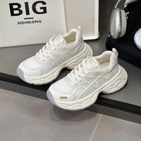 Damen Sportliche Casual Sneakers mit atmungsaktivem Obermaterial und dämpfender Sohle – Cremeweiß