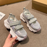 Damen Sportliche Sneaker mit Klettverschluss und innovativem Sohlenprofil – Rosarot
