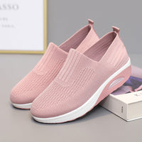 Damen Slip-On Sneakers mit atmungsaktivem Strickobermaterial von – Rosa