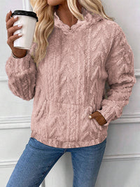 DAME PULLOVER MIT KAPUZE | WEICHER PLÜSCH KOMFORT – Rosa