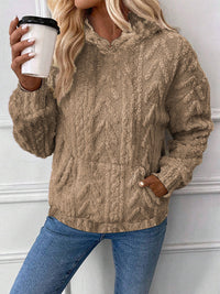 DAME PULLOVER MIT KAPUZE | WEICHER PLÜSCH KOMFORT – Braun