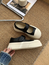 Damen Komfortable Velours-Sneaker mit Klettverschluss – Schwarz