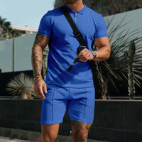Kilian Polo mit Reißverschluss und Shorts Set – Blau