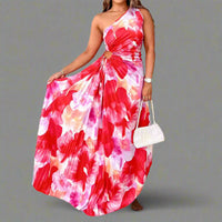 Valthilda | Premium Faltendes Sommer Maxikleid – Rot