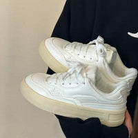 Damen Sneakers im zeitlosen Retro-Stil mit gepolsterter Innensohle und rutschfester Sohle – Cremeweiß