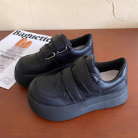 Damen Plattform-Sneaker mit verstellbaren Klettverschlüssen und sportlichem Design – Schwarz