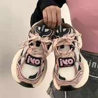 Damen Atmungsaktive Lauf Sneakers mit gepolsterter Sohle und trendigem Design – Rosarot