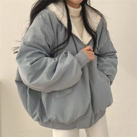 Käthe - Wendbare Jacke mit Kapuze – Blau