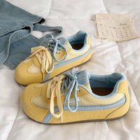 Damen Sportliche Sneakers aus atmungsaktivem Material mit rutschfester Sohle – Gelb