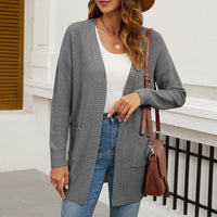 HANAE –  Long-cardigan mit retro-flair – Grau