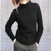 DAMES KABELSTRICKPULLOVER | ELEGANTER WARMER STIL – Schwarz
