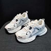 Damen Sportliche Sneaker mit atmungsaktiver Mesh-Oberfläche und dämpfender Laufsohle – Weiß