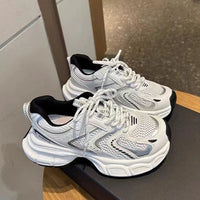 Damen Atmungsaktive Sportive Sneakers mit stoßdämpfender Sohle und ergonomischem Design – Weiß
