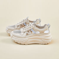 Damen Sportliche Chunky Sneakers mit atmungsaktiver Mesh-Oberfläche und rutschfester Sohle – Khaki
