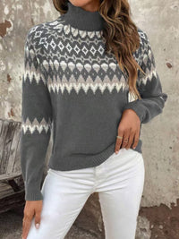ISLÄNDISCHER ROLLRINGPULLOVER | WARM, STILVOLL, BEQUEM – Grau