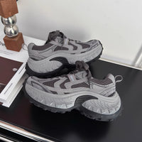Damen Sportliche Chunky Sneakers mit rutschfester Sohle und atmungsaktiver Mesh-Konstruktion – Anthrazit
