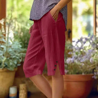 Fenja | Bequeme Bermuda mit Details – Bordeaux