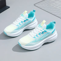 Damen Leichte und flexible Lauf-Sneaker mit atmungsaktivem Mesh-Obermaterial – Weißgrün