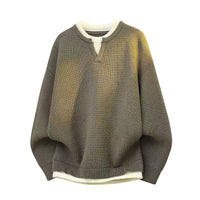 Avner – Langärmeliger Strickpullover – Khaki