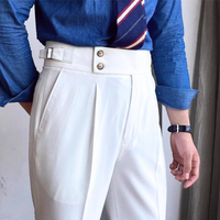 Herren Elegante Slim Fit Hose Business – Weiß