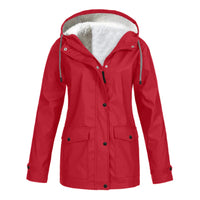 Damen Winterjacke wasserdicht & warm mit Kapuze | Outdoor Funktionsjacke – Rot