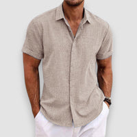River |  Short Sleeved Shirt – Beige