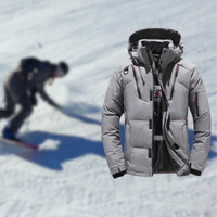 Herren Winterparka mit abnehmbarer Kapuze - Wasserdicht & Wärmend – Grau