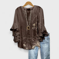 Leah | Schleifen Bluse – Braun