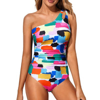 Lotta | One-Shoulder Badeanzug – Karomuster