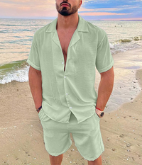 Julian Kurzarmhemd und Shorts Set – Grün