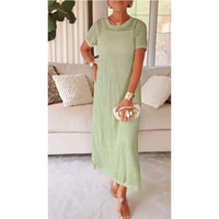 Jenae - Soft-Touch Stufen-Maxikleid – Hellgrün