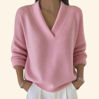 Nina | Pullover Damen V-Ausschnitt modern & stilvoll – Rosa