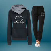 Lina – Heartbeat Loungewear Set – Schwarz