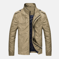 Sommerjacke für Herren - Leichte, wasserdichte Jacke mit Kragen – Khaki