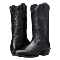 Orthopädische Damen Cowboy-Stiefel mit Arch Support und stilvollen Western-Details – Schwarz