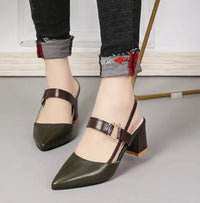 Damen Pumps Blockabsatz | Elegante Passform – Grün