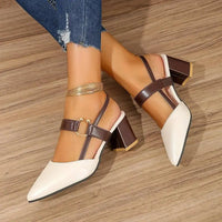 Damen Pumps Blockabsatz | Elegante Passform – Weiß