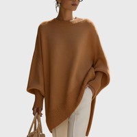 Roswitha | Damen Oversize Locker Strickpullover – Braun