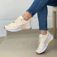 Angelika | Damen Orthopädische Plateau Sneaker – Gold