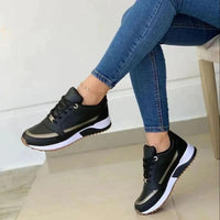 Angelika | Damen Orthopädische Plateau Sneaker – Schwarz