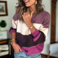 JUDITH - GESTREIFTER STRICKPULLOVER – Rosa
