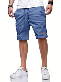 Lässige Kordelzug-Shorts für Herren - Abgeschnitten & Bequem – Blau