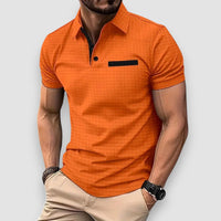 Lumier | Patterned Polo Shirt – Orange