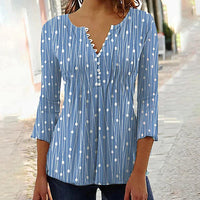 Selina Blouse | Elegante Bluse mit V-Ausschnitt – Blau