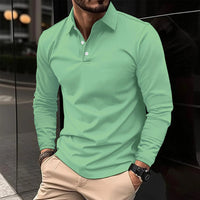 Konstantin | Herren Langarm Polo mit Kragen – Grün