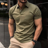 Herren T-Shirt - Modern Slim Fit Polo mit Kragen | Dehnbar – Grün