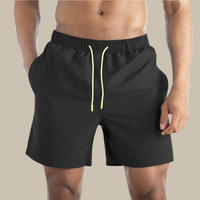 Badehose für Herren - Schnelltrocknende Strandhose mit Stretch für den Sommerurlaub – Schwarz