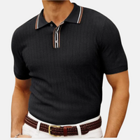 Poloshirt für Herren - Monaco Kurzarm-Poloshirt für den Sommerurlaub – Schwarz