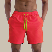 Badehose für Herren - Schnelltrocknende Strandhose mit Stretch für den Sommerurlaub – Korallenrot